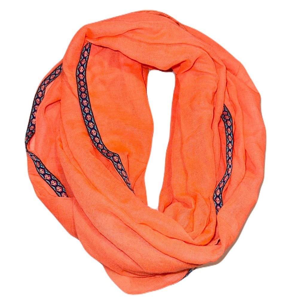 Charming Charlie bright orange infinity scarf